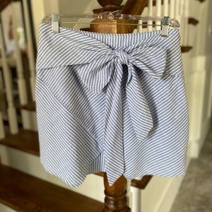 Blu Pepper Blue and White Striped Skirt with Front Tie